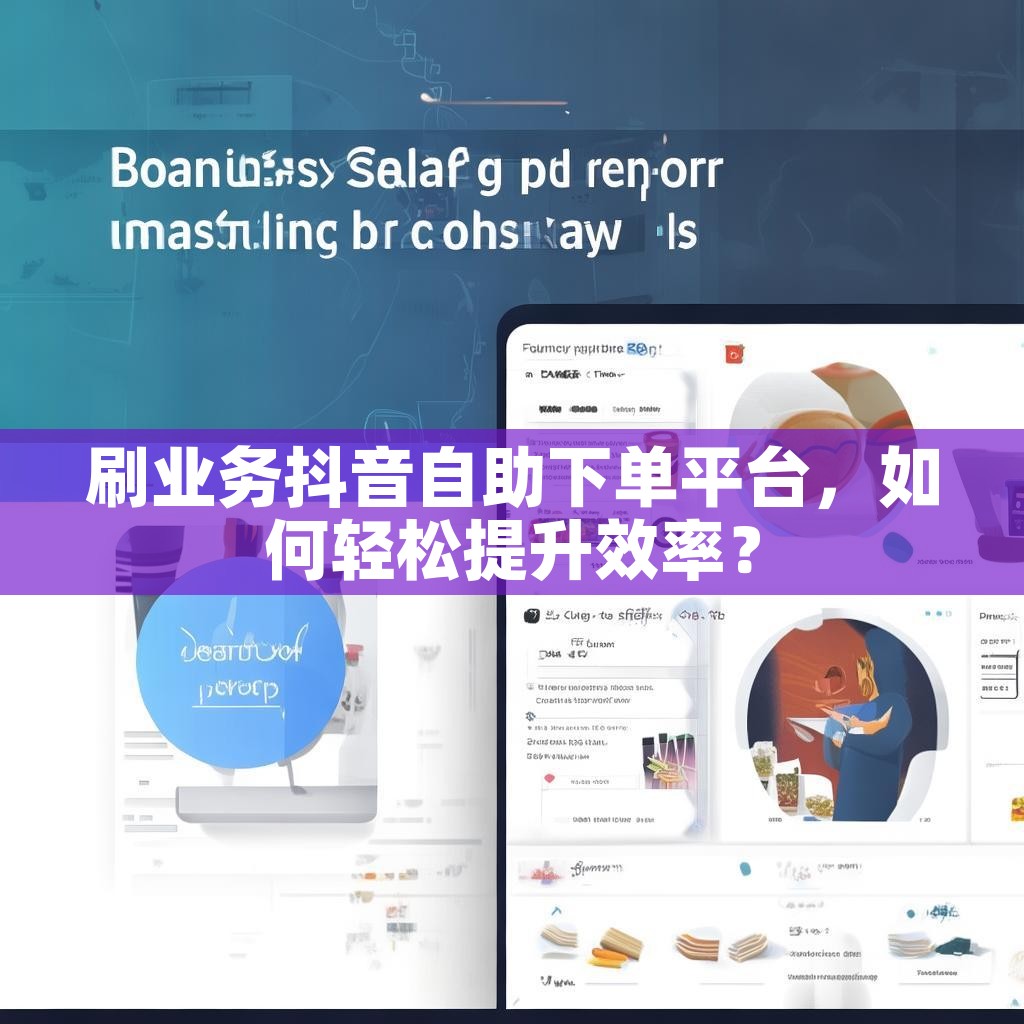 刷业务抖音自助下单平台，如何轻松提升效率？