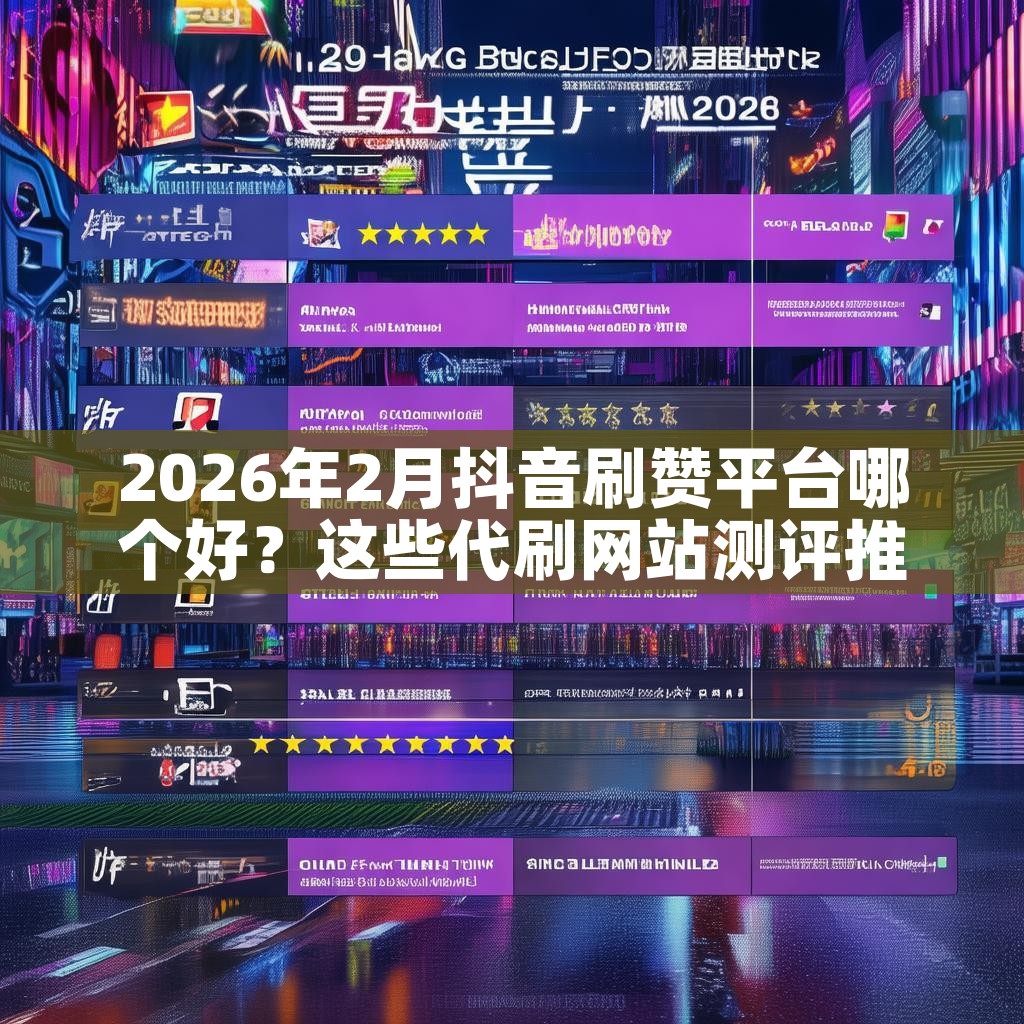 2026年2月抖音刷赞平台哪个好？这些代刷网站测评推荐