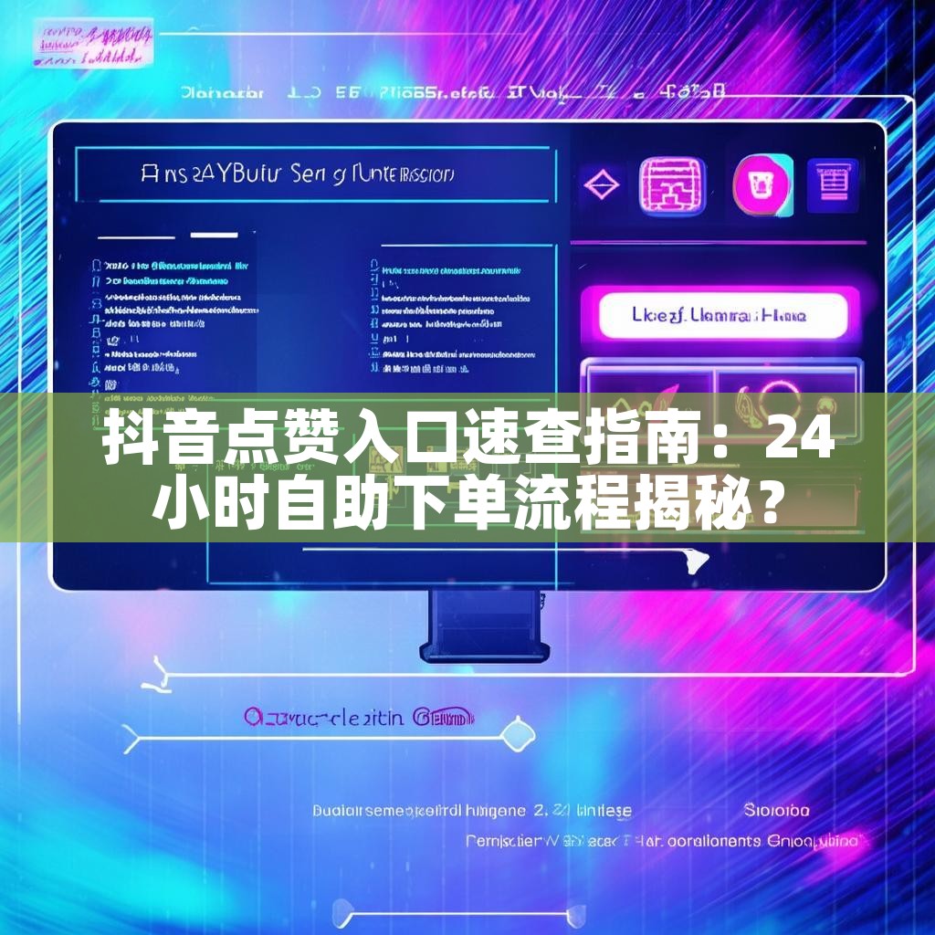抖音点赞入口速查指南：24小时自助下单流程揭秘？