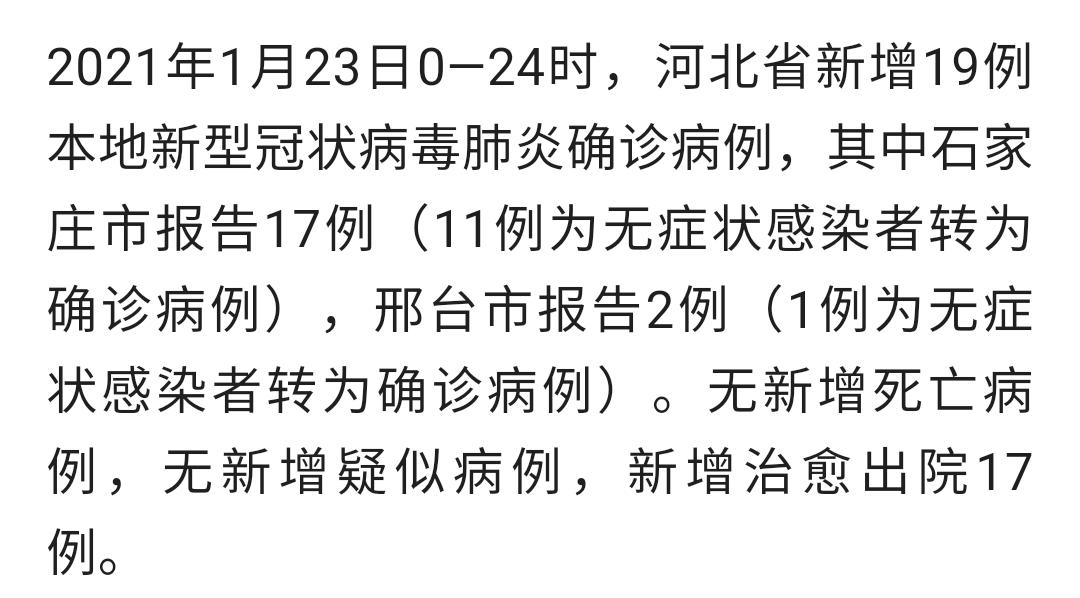 河北新增1例本地确诊是哪里的？河北疫情最新消息今天