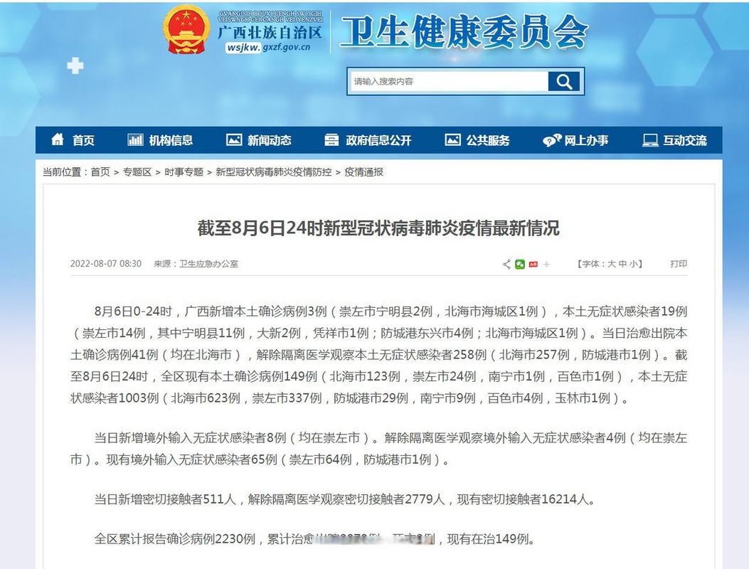 8月6日24时新型冠状病毒肺炎疫情最新情况汇总